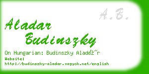 aladar budinszky business card